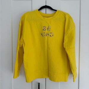 BP. "Be Kind" Heart Embroidery Long Sleeve Pullover Sweatshirt